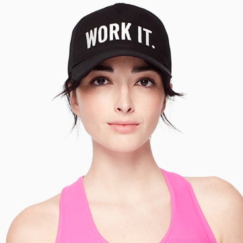 COPY - Kate Spade Logo Hat “Work It” Mantra Black